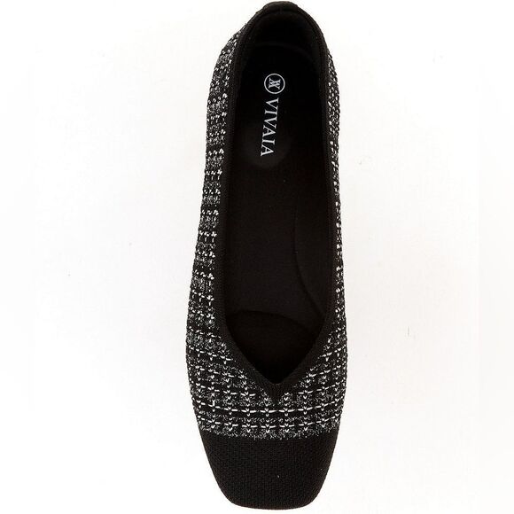 VIVAIA
Margot 2.0 Stretch Knit Plaid Flats black and white 11 tweed NWT in box - Picture 4 of 13